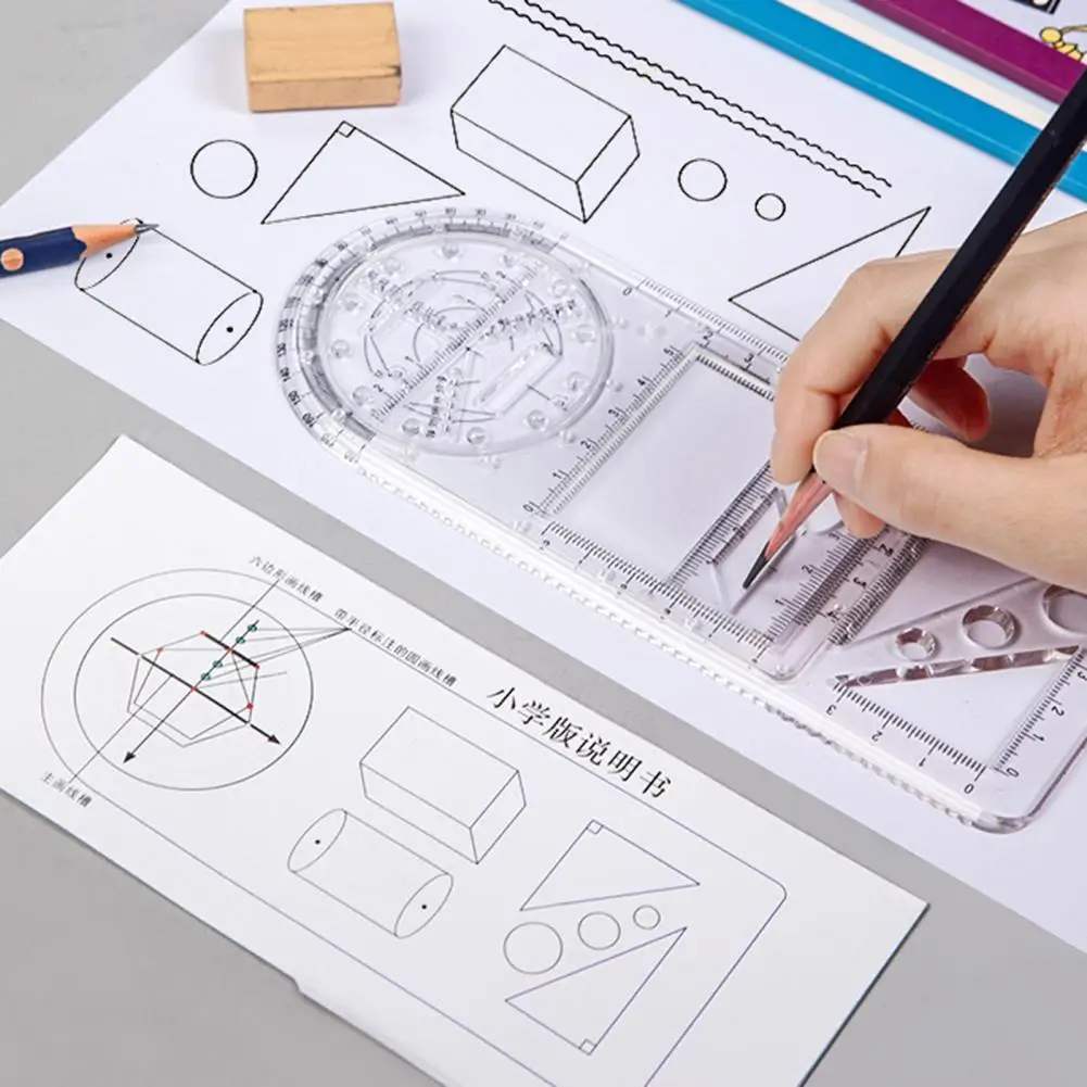 

Multifunction Drawing Ruler Mathematics Geometric Measuring Drafting Teaching Rulers DIY Drawing Rulers For Students Dropship