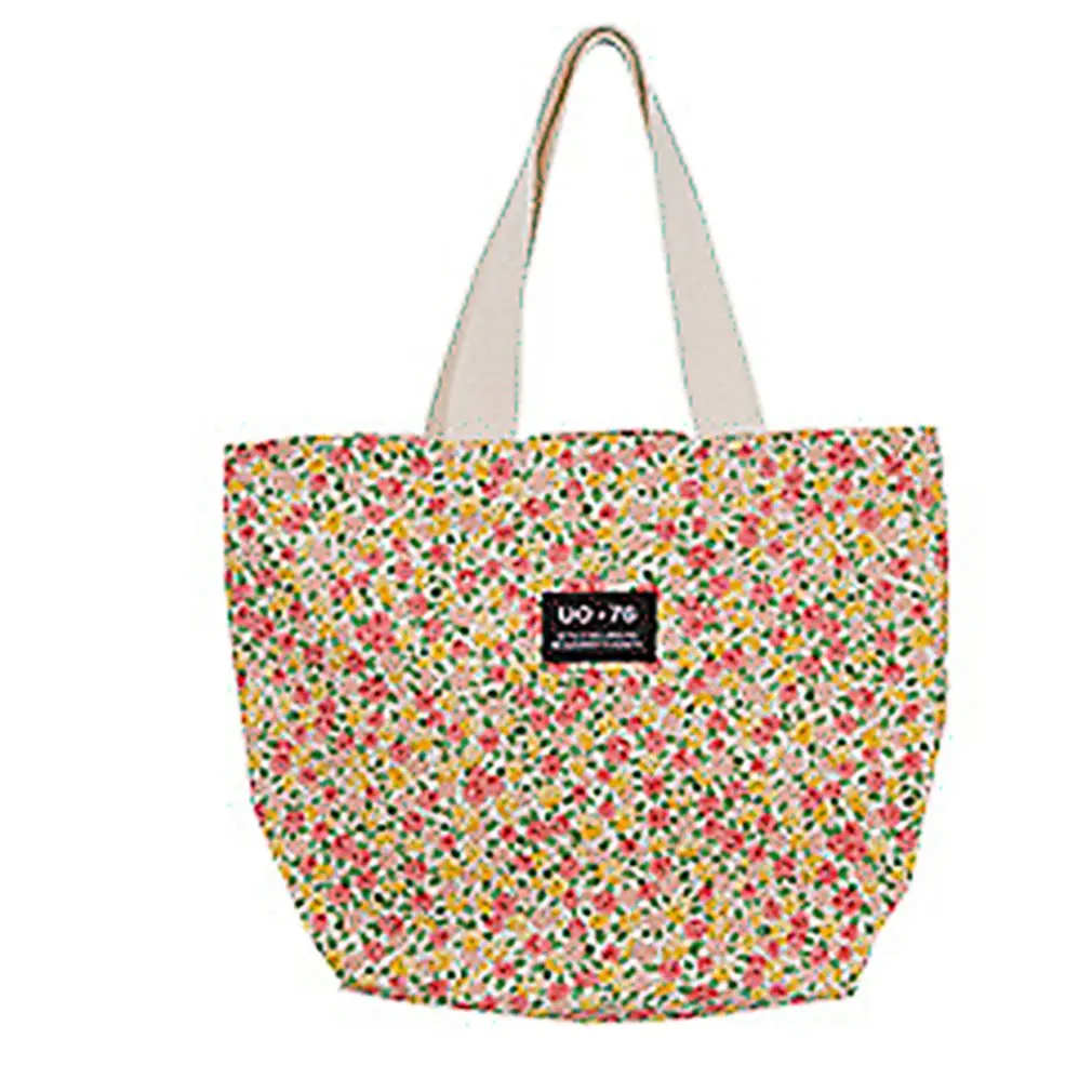 

New Fashion Floral Women Mini Canvas Handbags Cotton Ladies Eco Reusable Shopping Bags Casual Female Portable Small Tote Purses