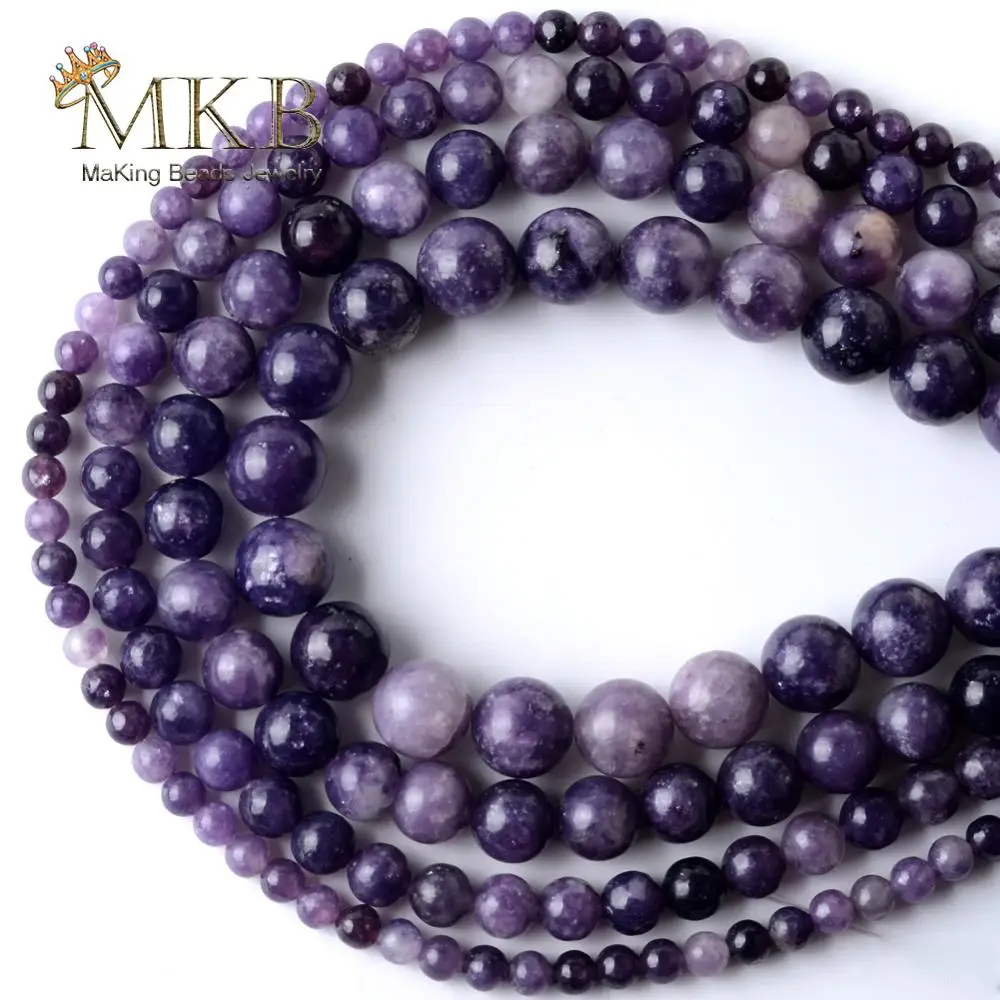 _ Lepidolite Каменные Круглые бусины для изготовления ювелирных изделий
