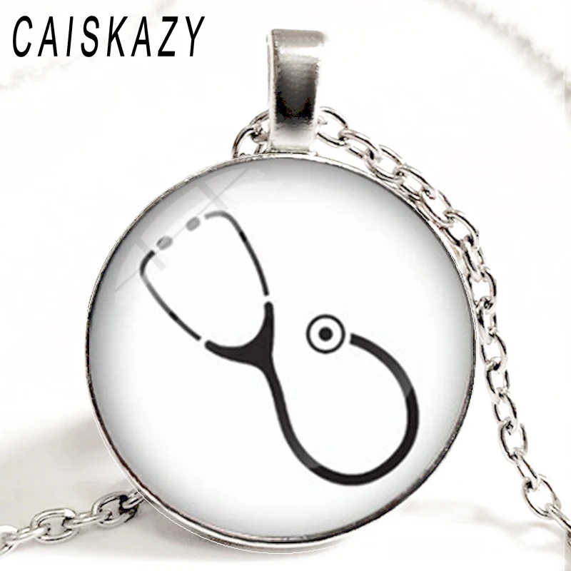 Креативный стетоскоп шприц медсестры Кабошон ожерелье милое медицинское фото