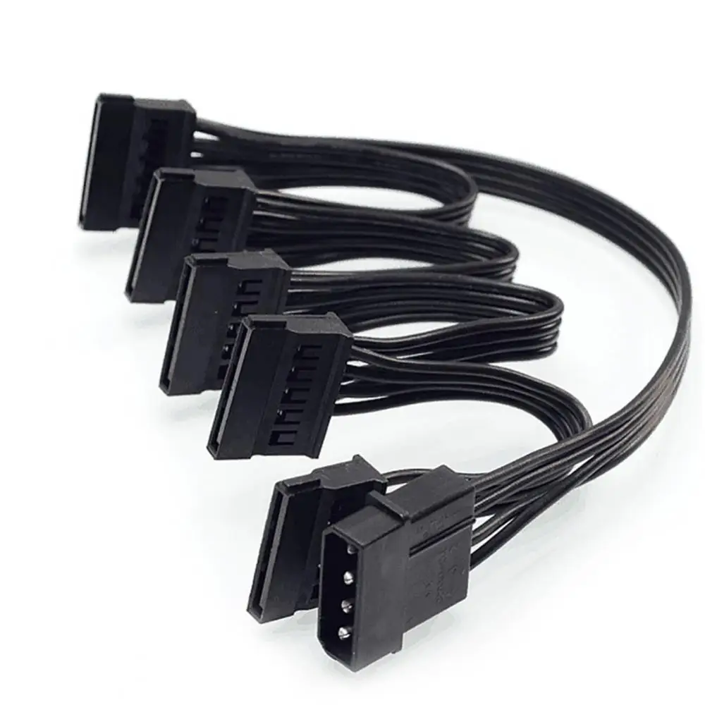 

Lingable Molex 4pin IDE от 1 до 5 SATA 15Pin кабель питания для жесткого диска разветвитель для DIY PC Sever 18AWG 4-контактный до 15-контактный питания