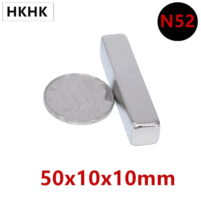 10/20 шт. N52 магнит 50x10x10 Сильный магнитный лист 50 мм * 10 постоянный неодимовый