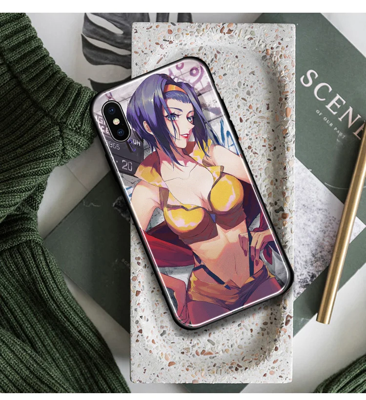 Космический ковбой Bebop Coque мягкий силиконовый стеклянный чехол для телефона, чехол для Apple iPhone 6 6s 7 8 Plus X XR XS 11 Pro max