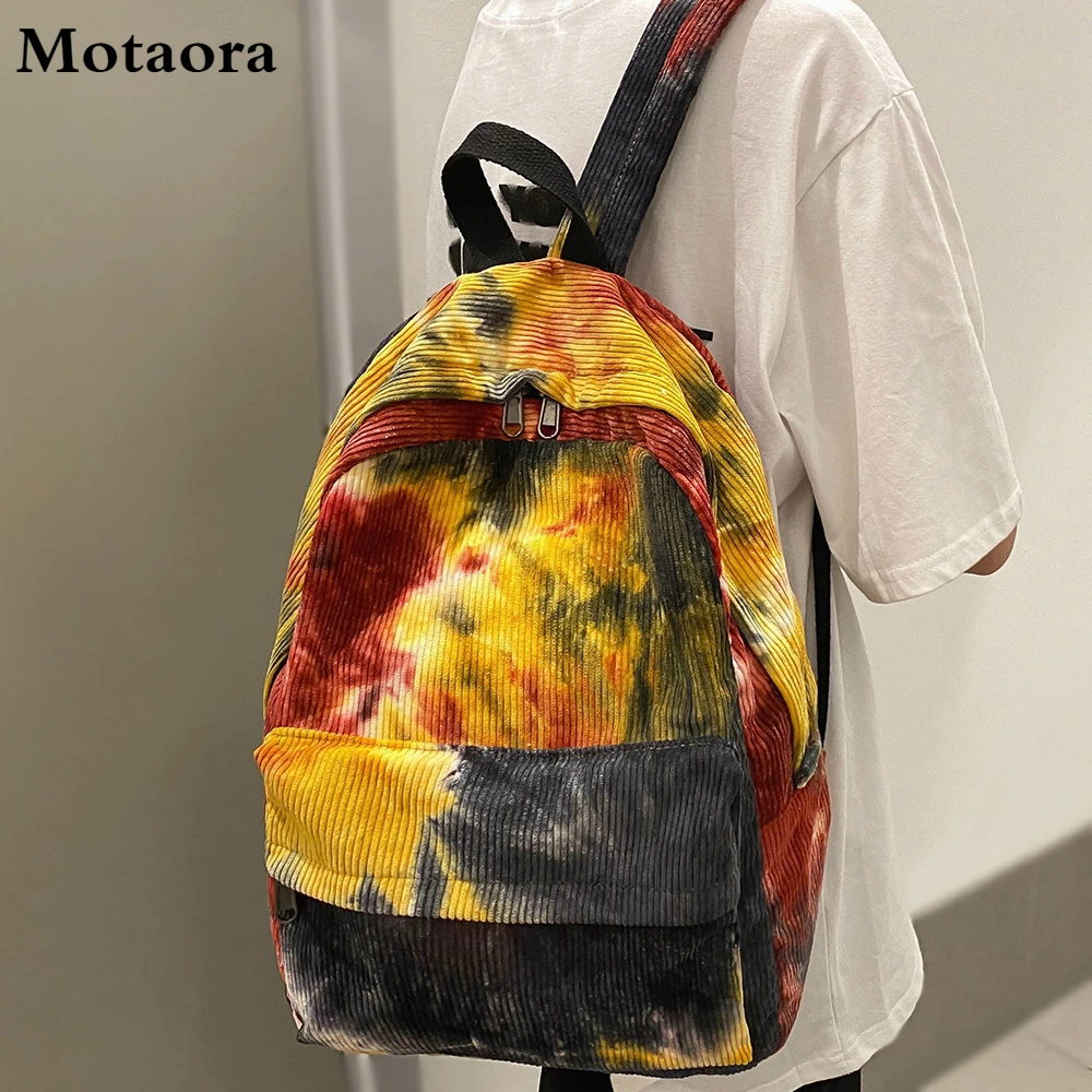 

Motaora Women's Backpack Women's Fashion Corduroy Bag Large Capacity Casual School Backpack For Female Individual All-match Bag