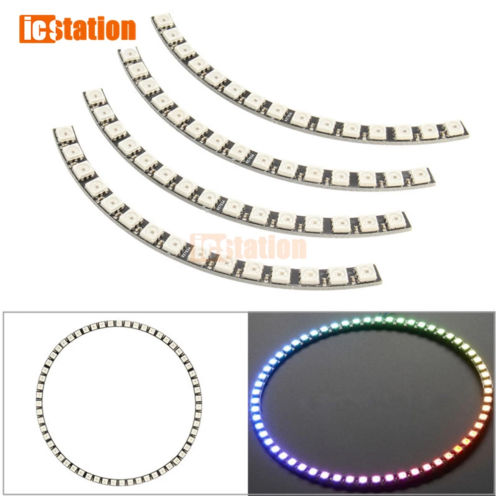 

Настенные часы с кольцом, 60 сверхъярсветодиодный светодиодных панелей WS2812 5050 RGB со встроенными драйверами