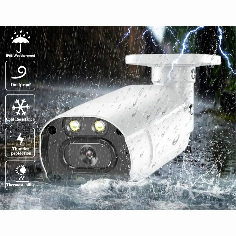 8 МП 4K POE IP-камера IP66 Водонепроницаемая наружная H.265 Onvif цветная Металлическая