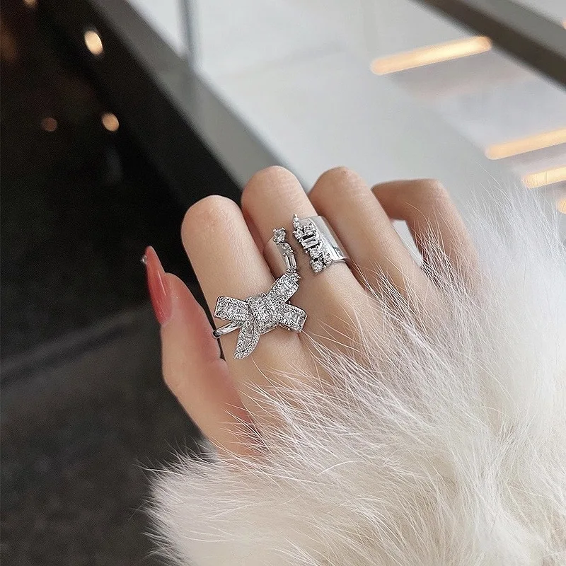 

2021 Wide Finger Ring AAAAA Zircon White Gold Filled Party Wedding band Rings for Women Charm Promise Birthday Jewelry Gift