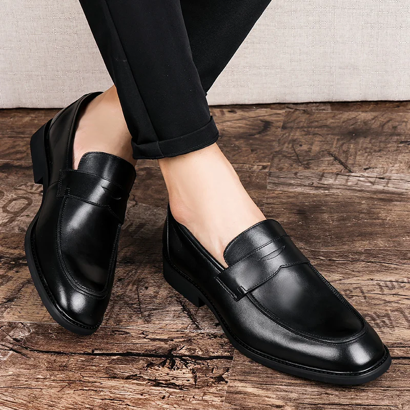 

Men Full Grain Leather Business Formal Shoes Genuine Leather Wedding Party Dress Shoes