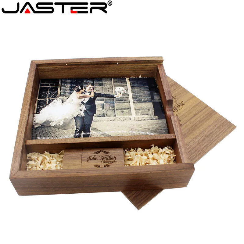 JASTER Пользовательский логотип деревянный фотоальбом коробка для упаковки