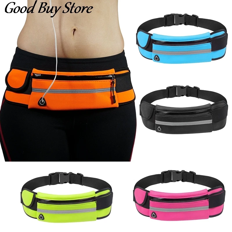 

2021 Portable Running Jogging Waist Bag Waterproof Fitness Phone Holder Belt Bag Hidden Purse Bags Cycling Travel Wallets Unisex