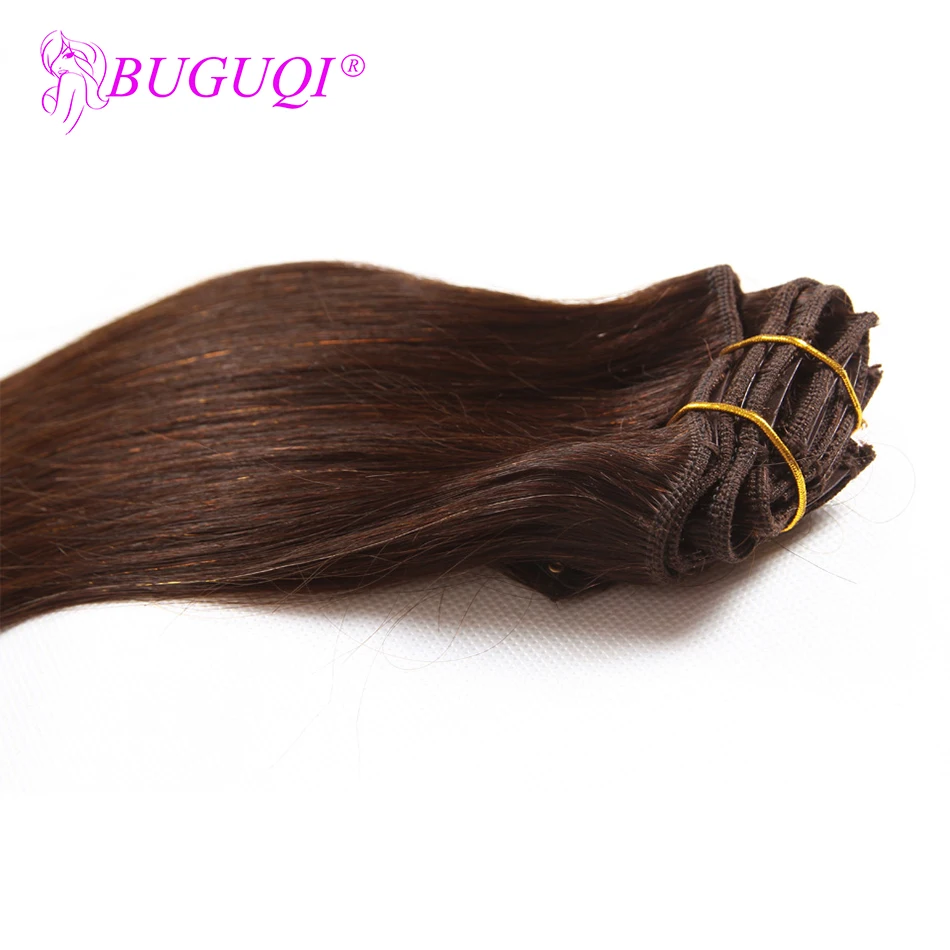 BUGUQI волосы на заколках для наращивания малазийские#4 Remy 16-26 дюймов 100 г волосы на заколках для наращивания