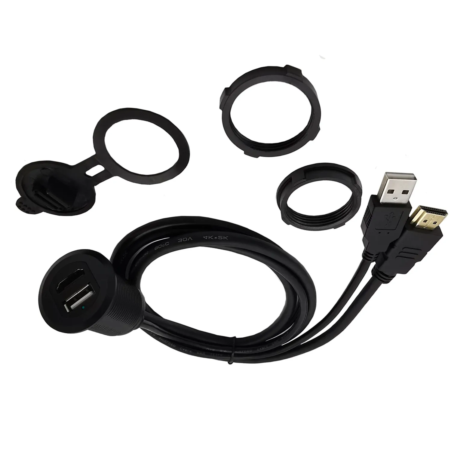 Удлинитель HDMI USB2.0 для приборной панели водонепроницаемый автомобильный