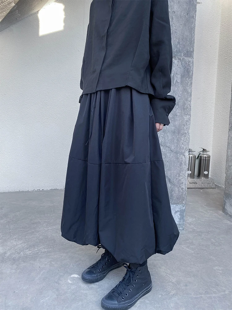 Ladies Half Skirt Autumn/Winter New Dark Elastic Bud Design Pleated Skirt Loose Mix Skirt A-Word Skirt