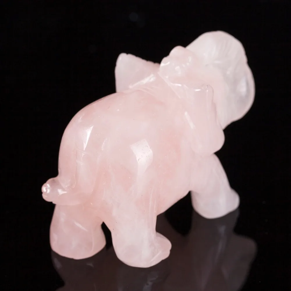 Натуральный 2.5 дюйма опал розовый quartze слон Opalite камень резные чакра Статуэтка