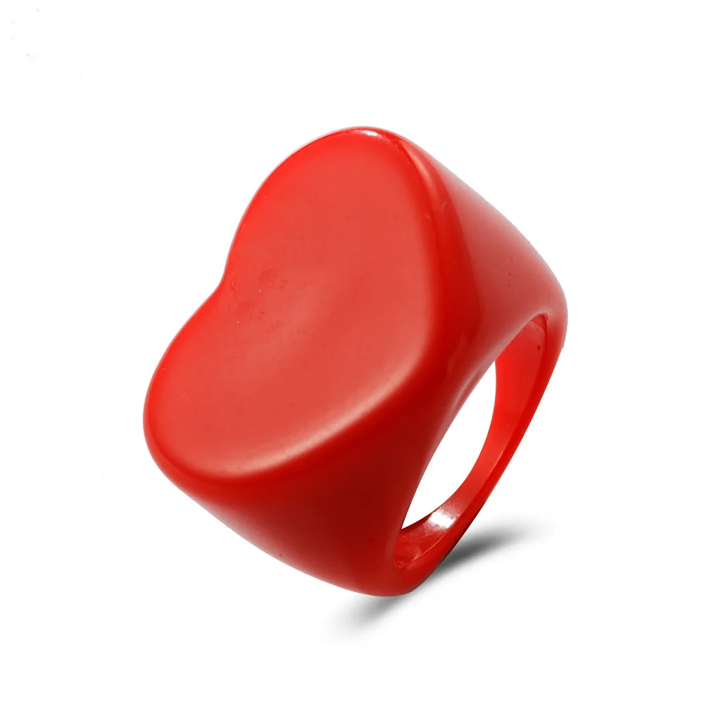 

Simple acrylic love ring ins summer new geometric resin ring European and American multicolor jewelry female women fashion rings