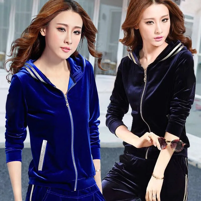 Новый женский вельветовый спортивный костюм весенний повседневный из куртки с