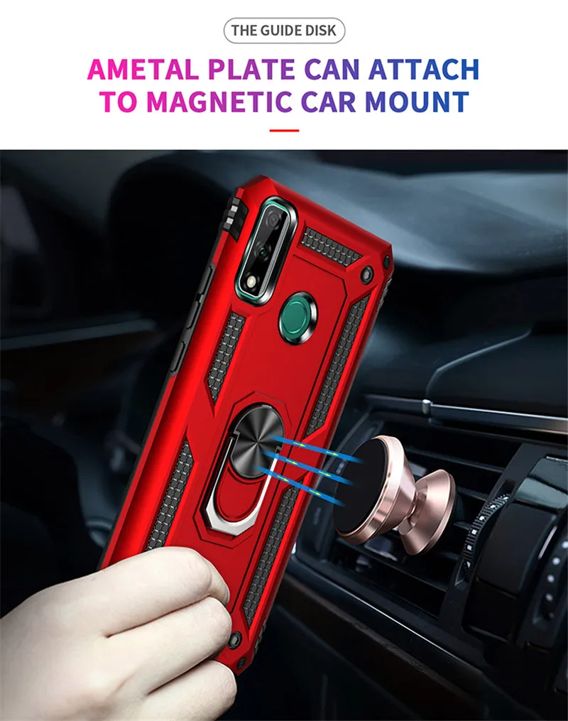 for huawei y8s case magnetic ring shockproof armor phone cases for huawei y6s y9s stand holder protective back cover free global shipping