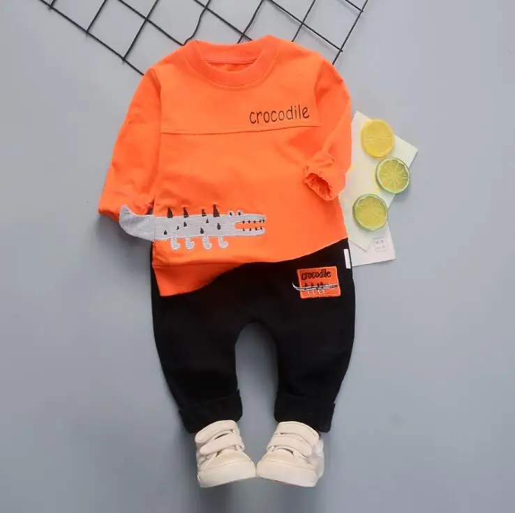 Весна-Осень 2020 Футболка для малышей Брюки Костюмы из 2 предметов Спортивные