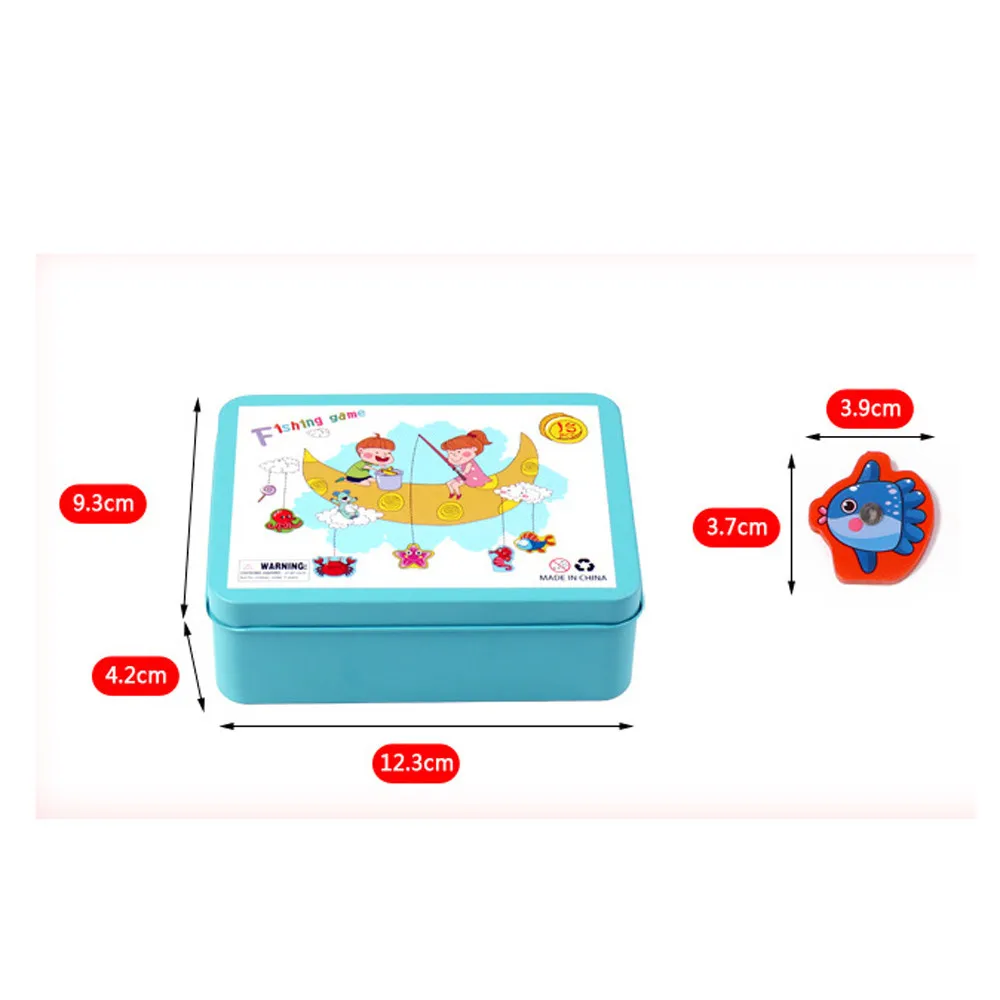 

Kids Toys 15Pcs Fish Wooden Magnetic Fishing Toy for Children Set Fish Game Educational Fishing Toy Jouets pour enfants
