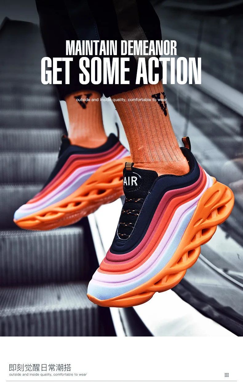 Мужские кроссовки Мужская обувь Сезон весна-лето Новая на толстой подошве Обувь