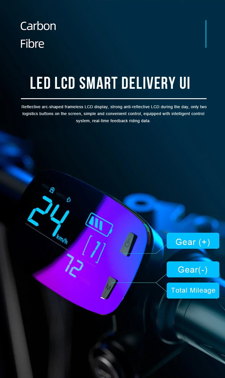 14-дюймовый мини-электровелосипед из углеродного волокна 36 В Скрытая литиевая