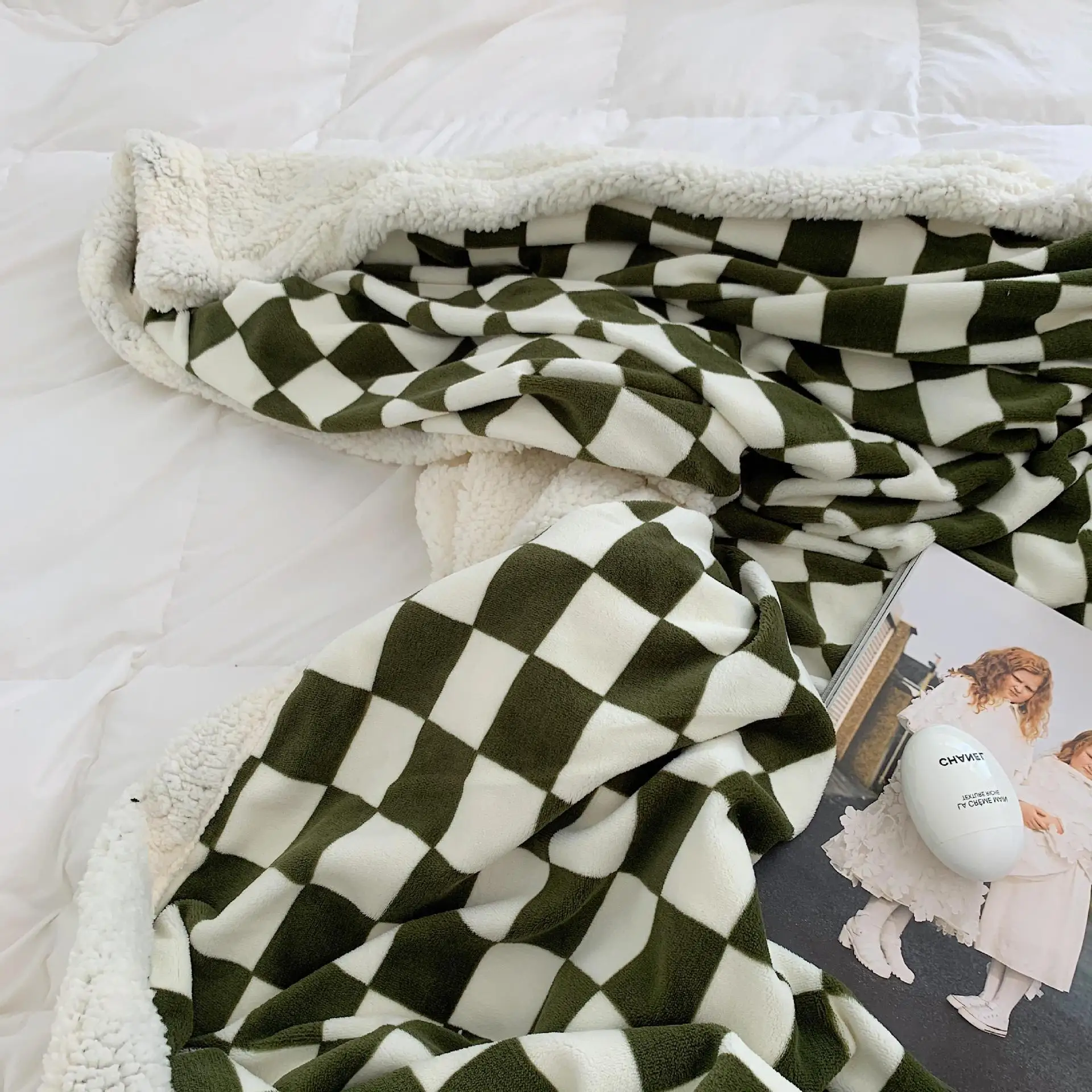 Теплое клетчатое фланелевое одеяло s для кровати зимнее покрывало дивана мягкое