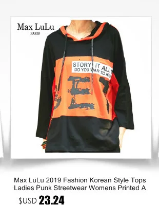 Max LuLu корейские модные женские футболки с принтом в стиле панк, женские длинные хлопковые футболки, зимние повседневные топы с высоким воротом размера плюс