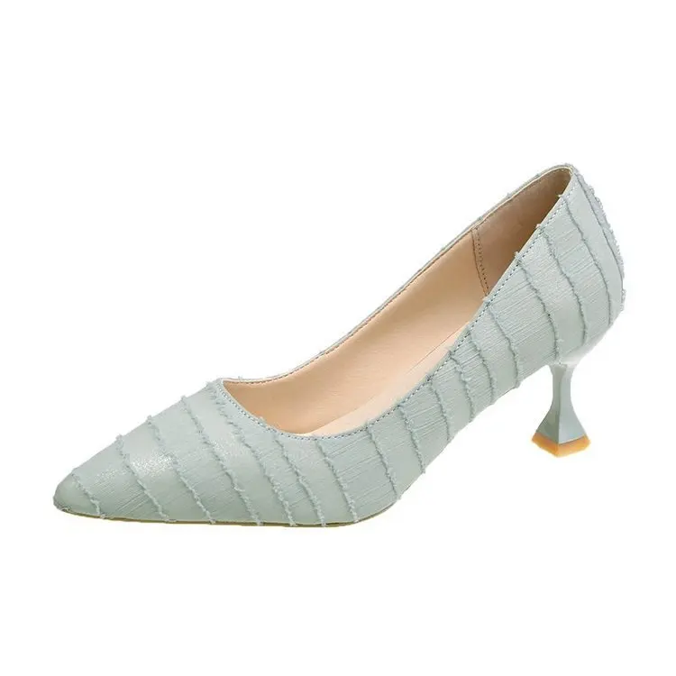 

New single shoe women's shoes in summer 2020 Pu pointed rubber