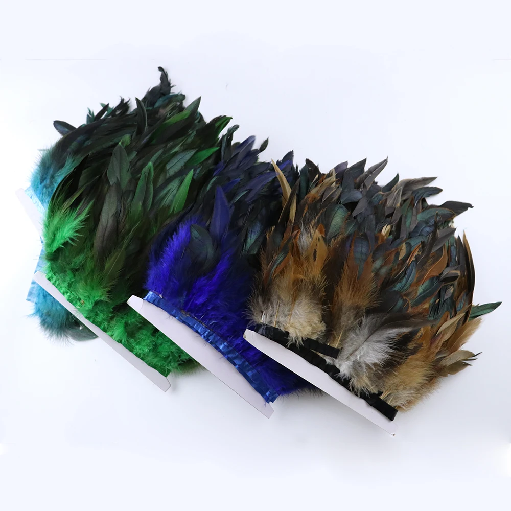 

1 Meter Natural Rooster Feathers Trim Chicken Feather Ribbon for Crafts Accessories Natural Plumes Wall Hanging Decor