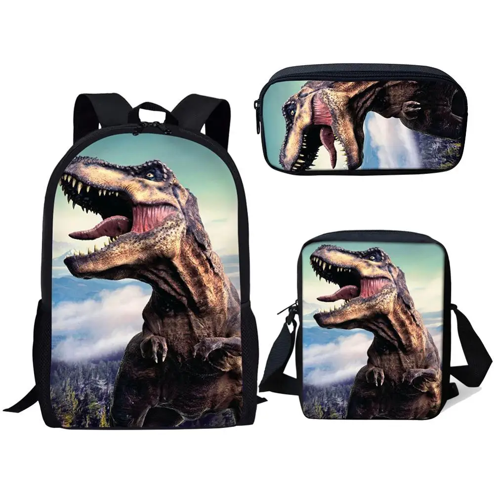 

Детские школьные ранцы 3 шт./компл., Классный рюкзак с 3D принтом динозавра для девочек и мальчиков, детские школьные портфели, Студенческая с...