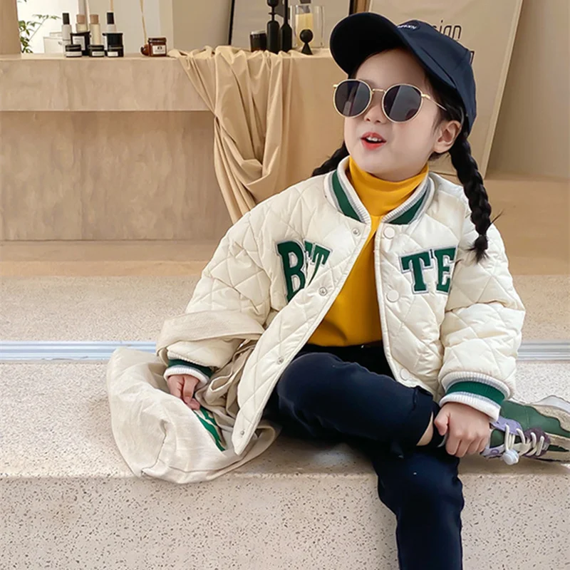 

Girls Coat Jacket Thicken Plus Velvet 2021 New Arrive Thicken Plus Velvet Winter Autumn Cotton Tops Outerwear Children's Clothes