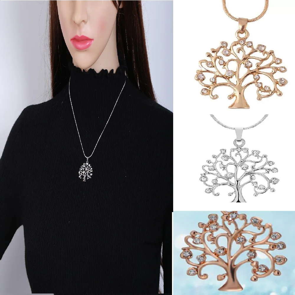 Цепочка Стразы с подвеской в виде дерева жизни Женская гладкая цепь кулоном