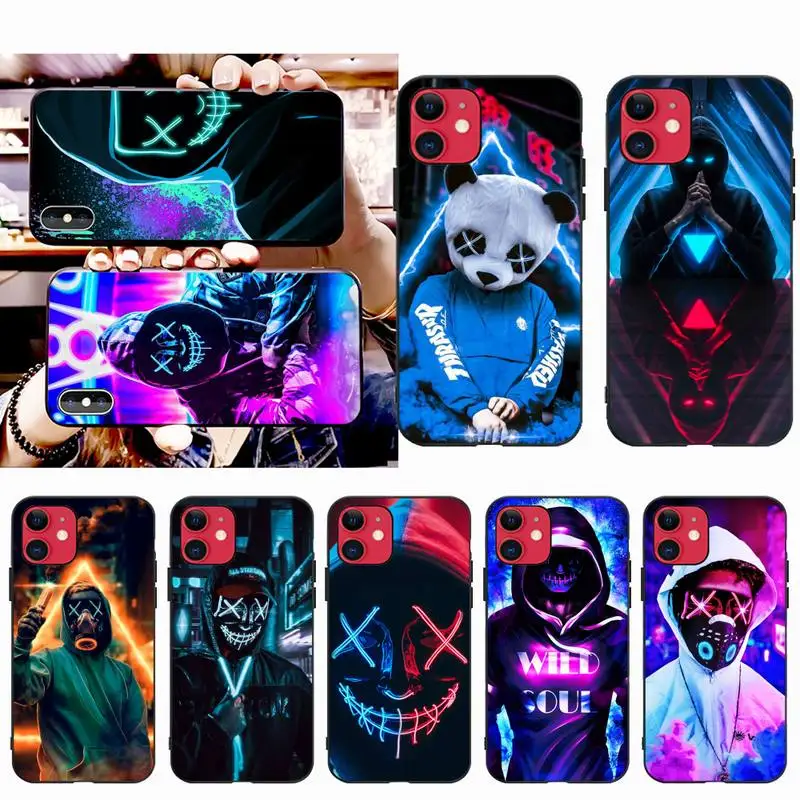 CUTEWANAN уличная Молодежная неоновая маска шикарный милый чехол для телефона iPhone 11