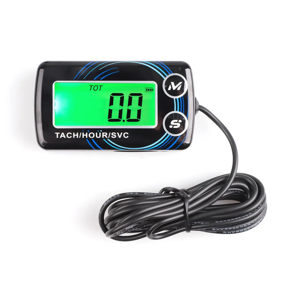 Moto Tach Hour Meter Motorcycle Digital Tachometer Engine Resettable Maintenace Alert RPM Counter for Chainsaws Boats ATV