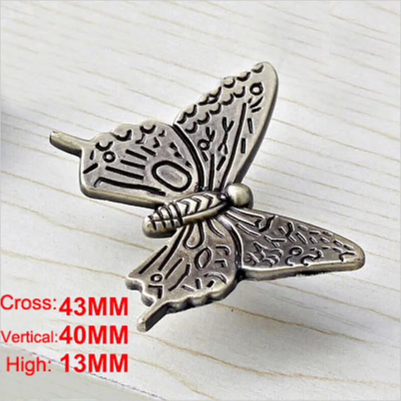 1pc Vintage 3D Butterfly Cabinet Handle Retro Zinc Alloy Kitchen Cupboard Door Pull Knobs Drawer Wardrobe Furniture Decorative |