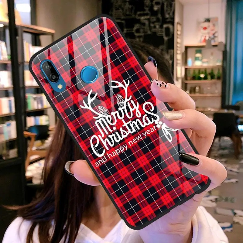 sdgezi Счастливого Рождества модный Рождественский чехол с лосем для huawei P30 P20 Pro Lite P20 Lite mate 30 20X10 9 Pro Lite чехлы с закаленным стеклом - Цвет: sdgezi