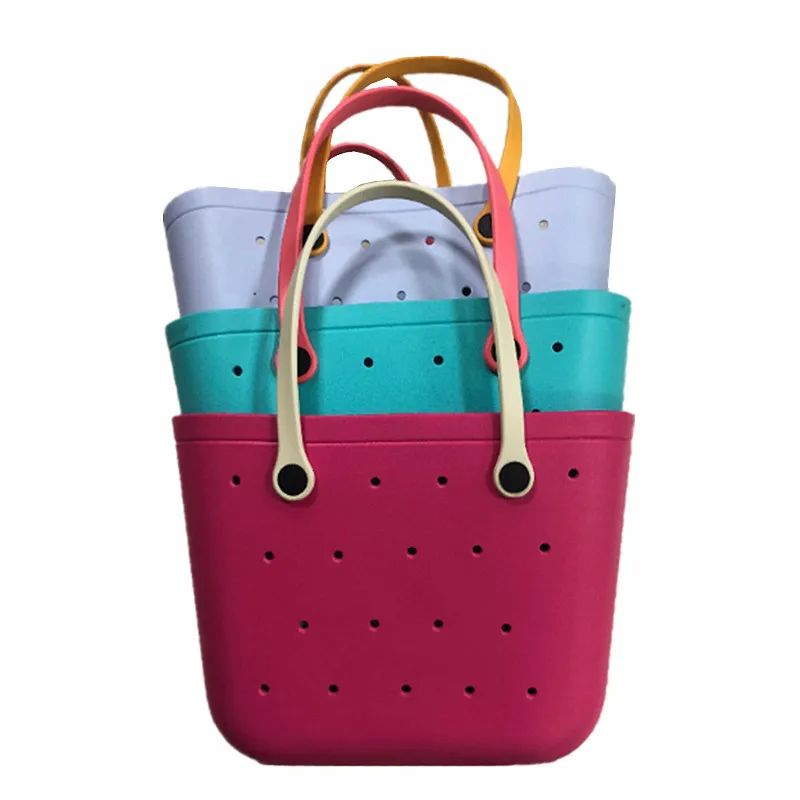 

Large Capacity Design Tote Bag Ladies Shoulder Handbag EVA Bucket Bag Silicone Beach Bag Handbag 2021