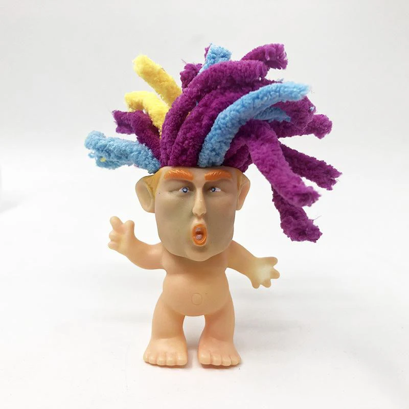 2 шт. 6 см имитация Дональда Трампа длинная кукла Красочные волосы Mohawk панк