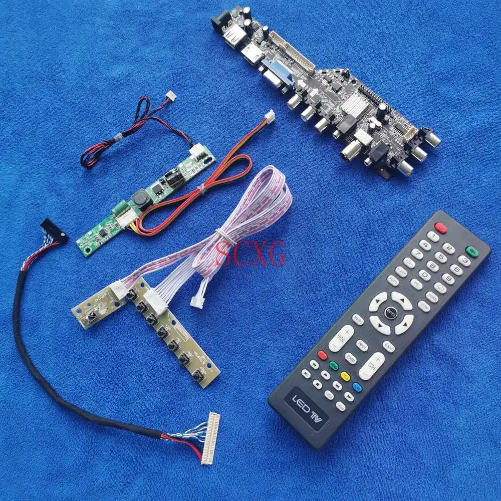 

1366*768 сигнала цифровой комплект матрица плата контроллера, совместимому с HDMI AV VGA USB подходит M185XTN01.2/M185XTN01.3 30 контактный LVDS ЖК-дисплей светоди...