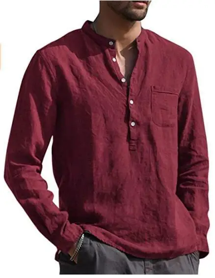 

3XL-M 2021 NEW Hot Sale Men's Long-Sleeved Shirts Summer Solid Color Cotton Linen Casual Beach Style Men's Clothing male shirts