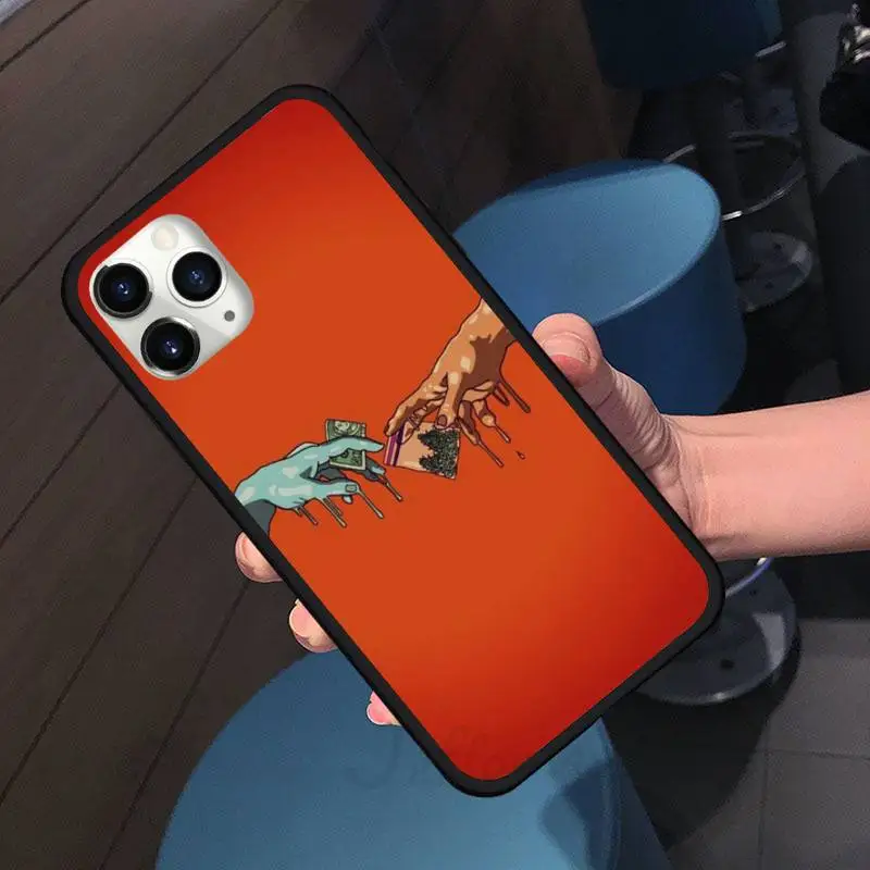 

Funny Hand The Creation of Adam Phone Case for iPhone 11 12 pro XS MAX 8 7 6 6S Plus X 5S SE 2020 XR shell cover funda