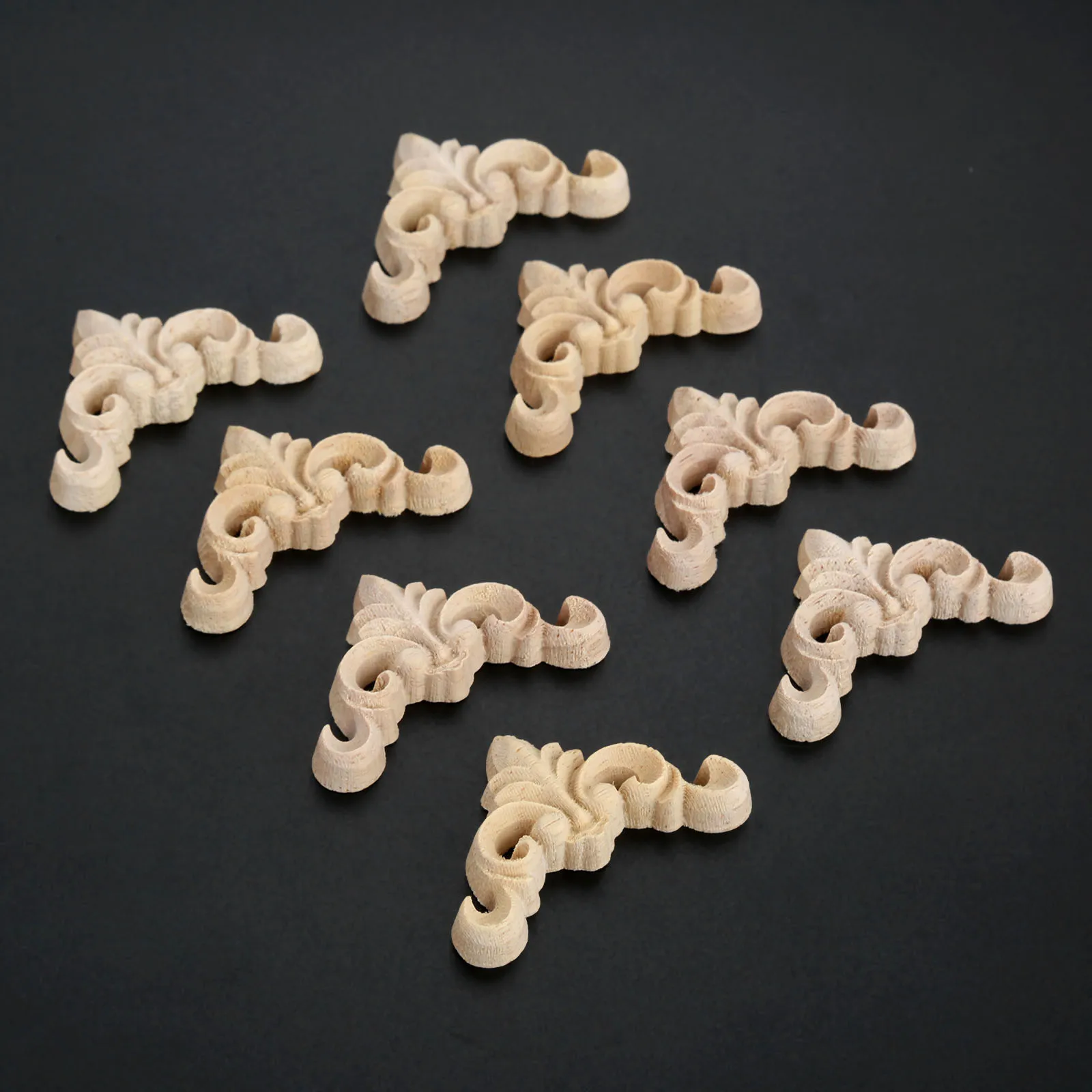 

Кабельный тестер кабеля 8 шт. 4 см углу накладка наклейка Неокрашенная древесина наклейки с резьбой углу накладка аппликация, рама домашний ...