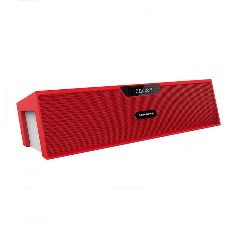 Sardine SDY-019 беспроводной Bluetooth динамик fm-радио 10 Вт портативный стерео сабвуфер Hi-Fi динамик s плеер с sd-картой - Цвет: Red