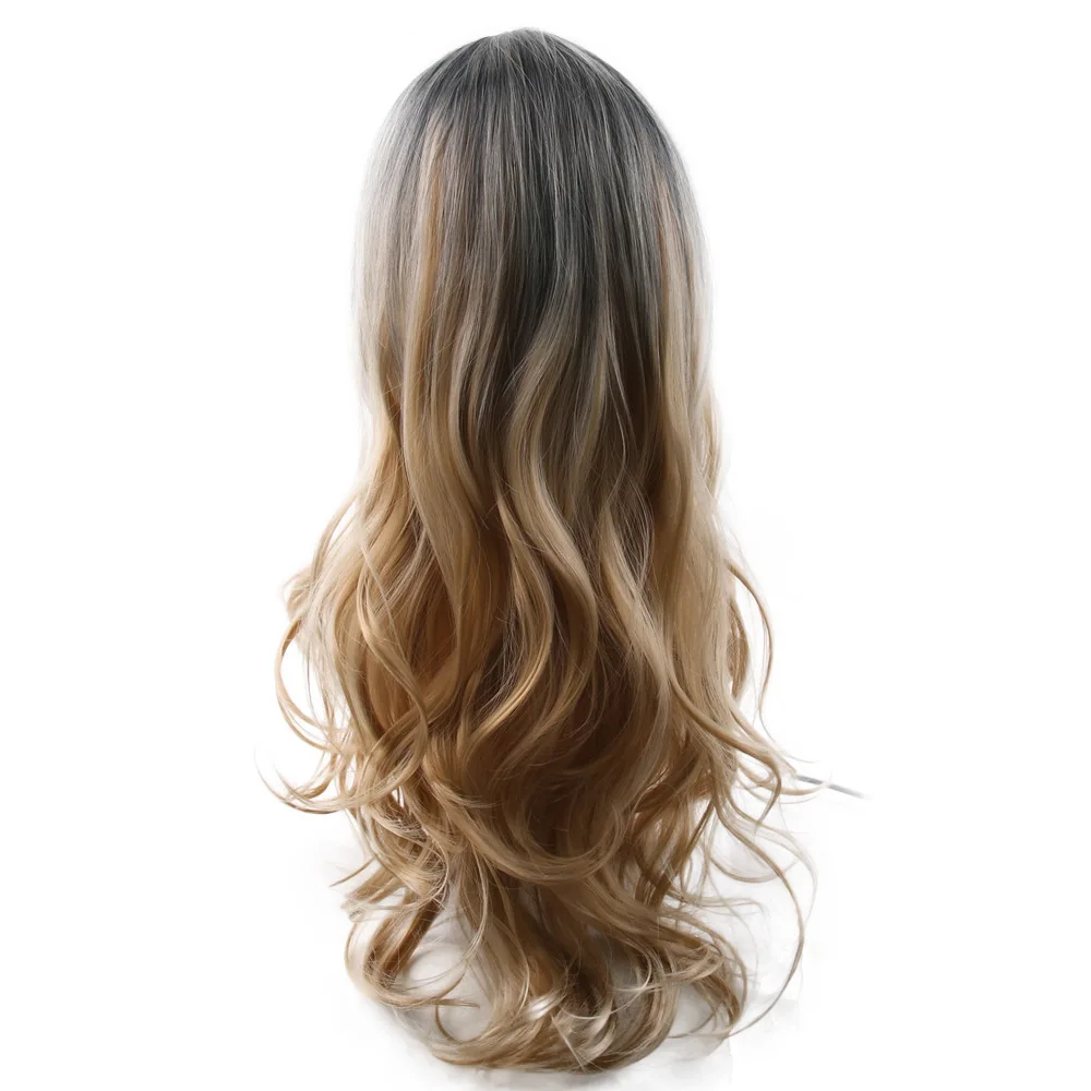 

New Wig Wig Gradient Color High-Temperature Fiber Long Curly Hair Big Wave Curly Hair Fluffy Chemical Fiber Fast delivery