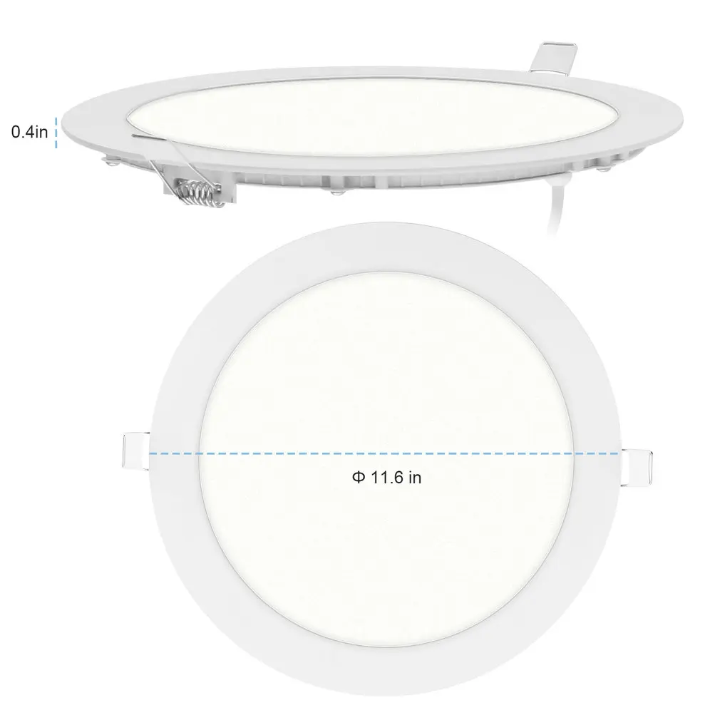 

24W Super Bright Ultra-thin LED Panel Light Ceiling Lamps Recessed Light Fixture Kit with LED Driver 275mm Open Hole Round