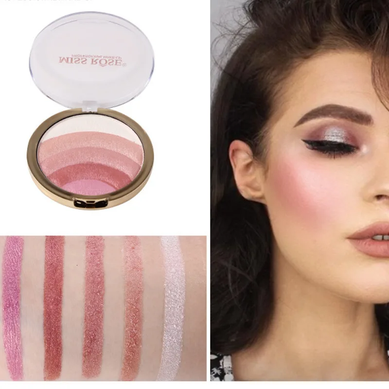 10 цветов Радужный румяна маркер бронзатор для лица набор пудры макияжа красные