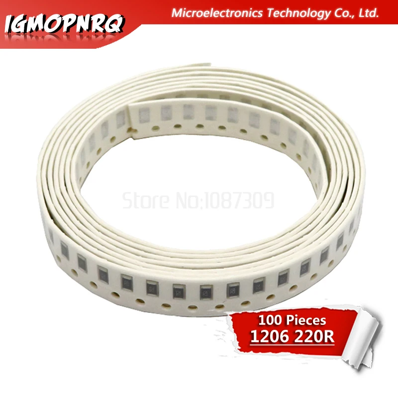 100 шт. 1206 SMD резистор 5% 200 Ом чиповый 0 25 Вт 1/4 200R 201|Резисторы| |