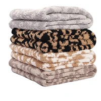 plush baby blankets soft swaddle wrap geometric leopard toddler kids boys girls sofa bedding blankets multi functional blanket