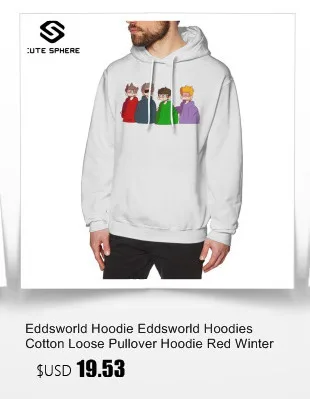 Eddsworld Толстовка Eddsworld толстовки хлопок свободный пуловер Толстовка Красная Зимняя Повседневная Большая длинная мужская Толстовка