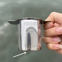 portable practical tea leaf mesh filter coffee strainer with cover stainless steel coffee leak eco friendly for household